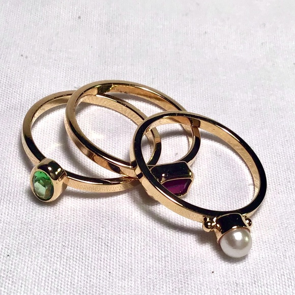 🌺NEW! Gold & Gemstone Stacking Rings - Picture 5 of 11